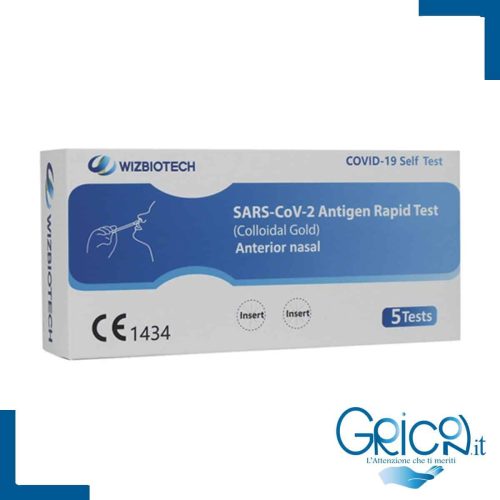 WizBiotech Test Tampone Rapido Covid-19 Nasale Lunga Scadenza 10/2026