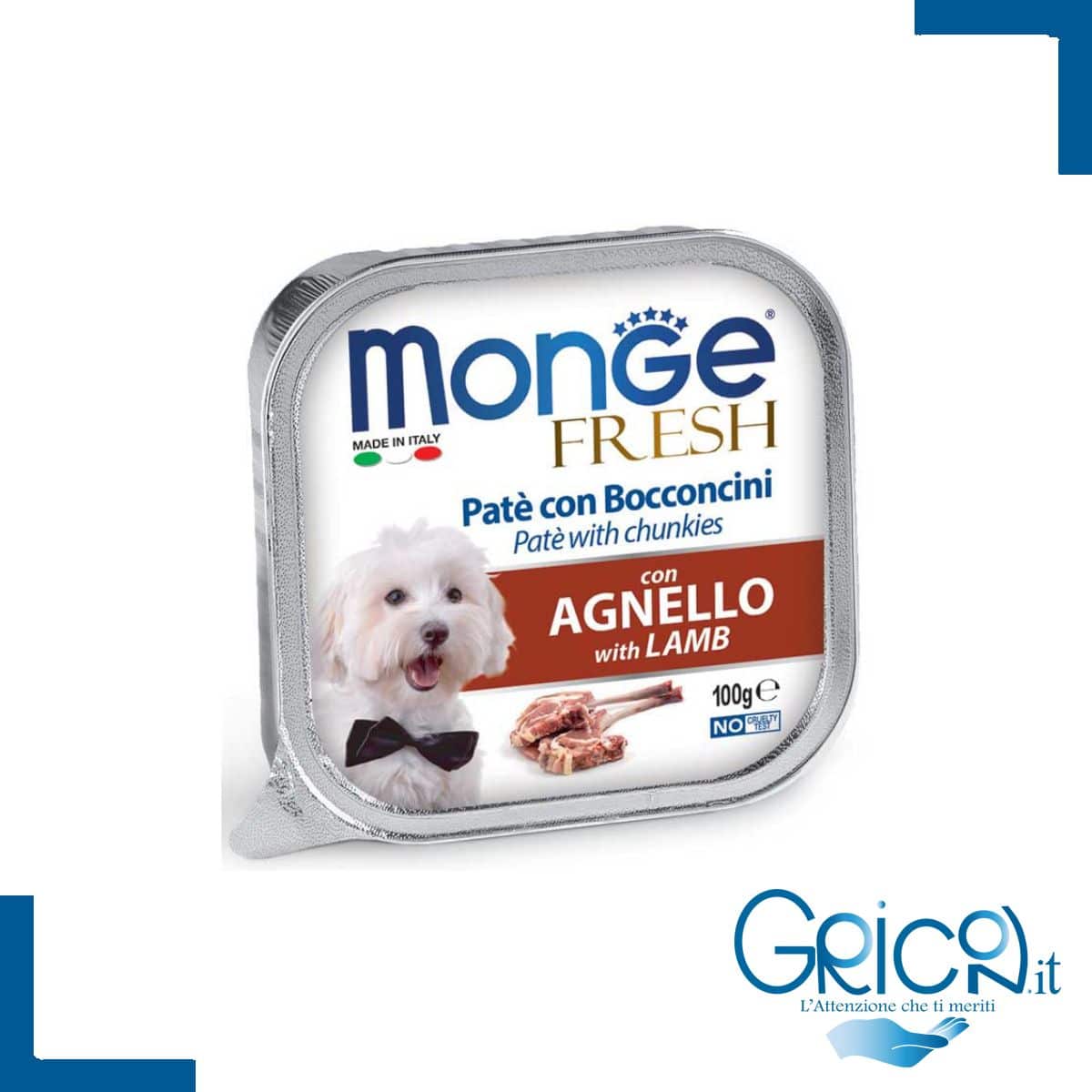 Monge Cane Fresh Paté e Bocconcini con Agnello 100 g