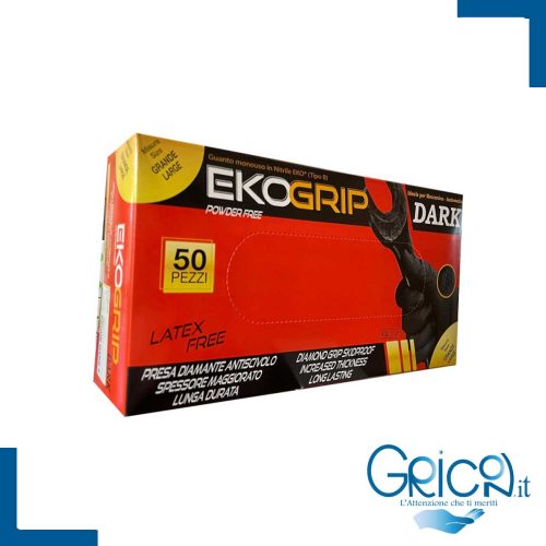 Eko Grip Dark Guanti in Nitrile Spessorati Neri