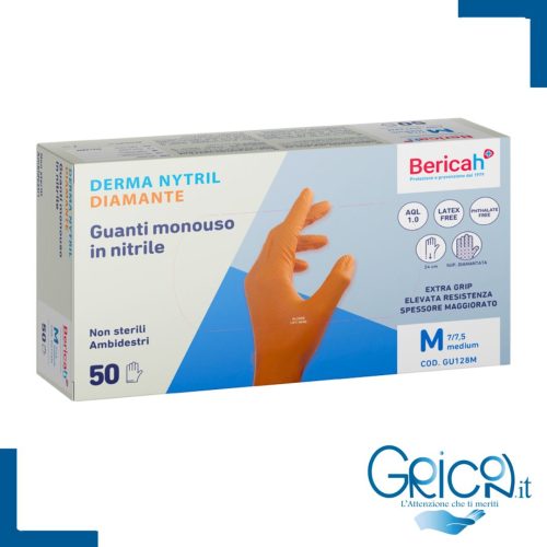 Guanti in Nitrile Derma Nytril Diamante Arancione