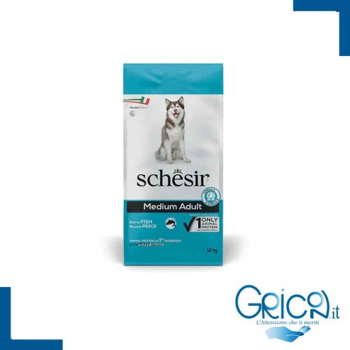 Schesir Cane Ricco in Pesce Medium 12 Kg