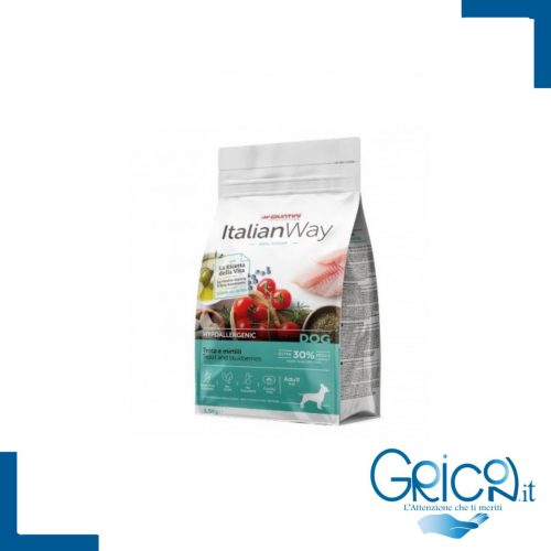 BREVE SCADENZA Italian Way Cane Mini Adult Ideal Weight Trota e mirtilli 800g
