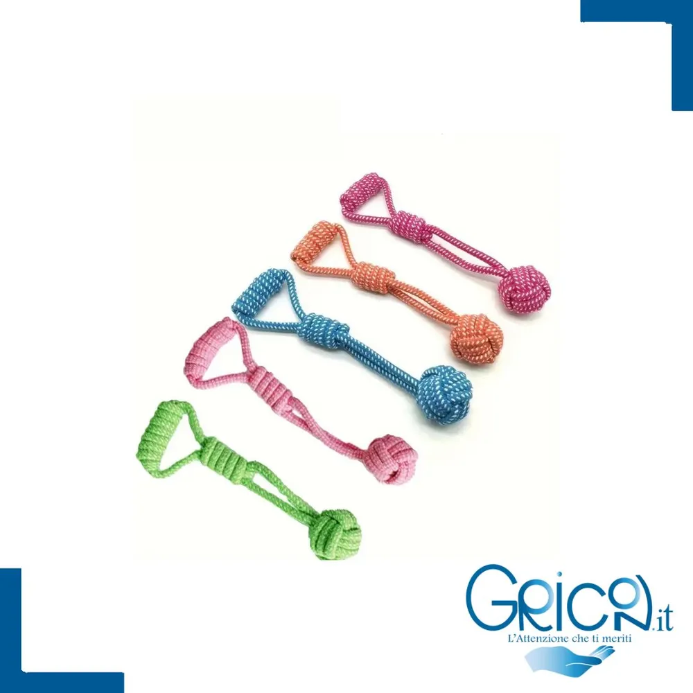 Corda colorata Gioco per Cani con Palla e Maniglia